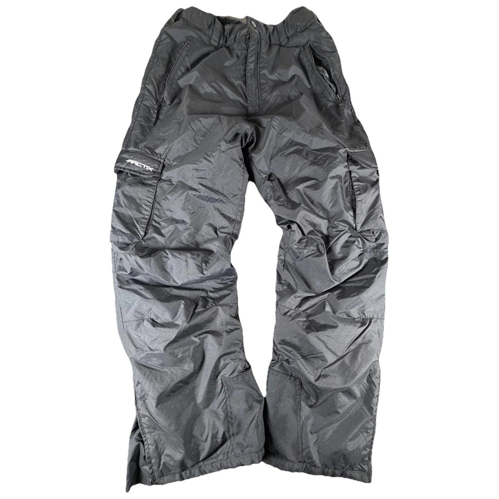 Arctix Snow Pants Mens Large Black Insulated Ski Zip Pockets Elastic Waist